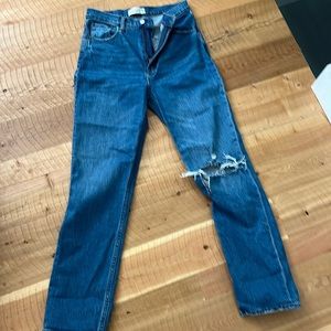 Abercrombie high waisted jeans.